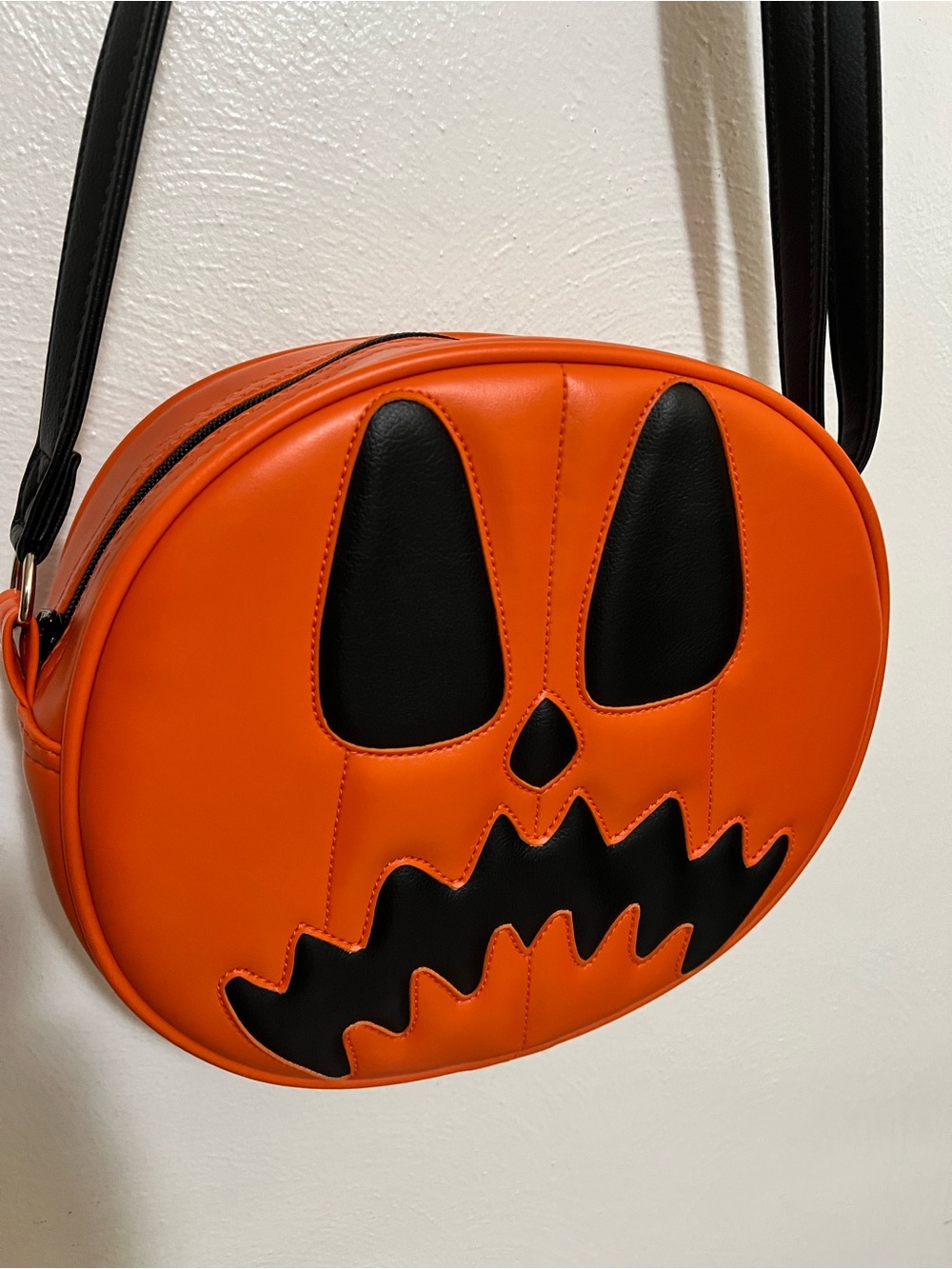Love, Pain and Stitches Crossbody Pumpkin Sad Face Bag